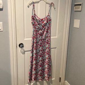 Zara flowered silky dress